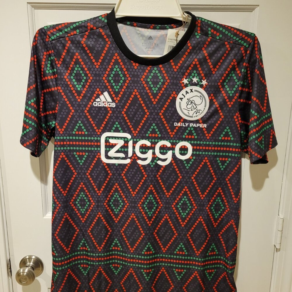 Ajax Amsterdam Pre-Match Training Soccer Football Jersey Shirt Adidas Mens L NWT